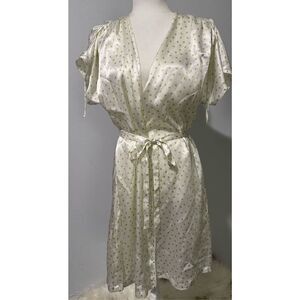 Oscar de la Renta green polka dots nightgown M